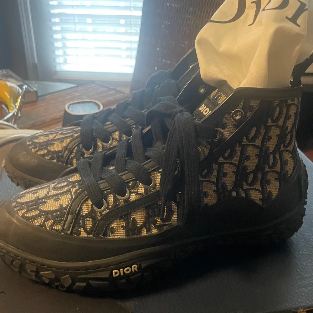 Christian Diors B28 HT - High Top Sneakers - Oblique Transparency - Beige/Black - Picture 3 of 13